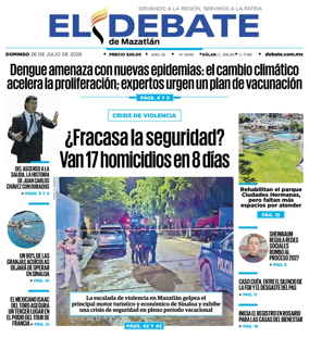 Cover of El Debate de Mazatlan