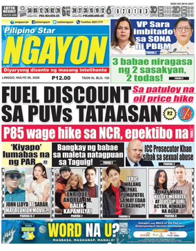 Cover of Pilipino Star Ngayon