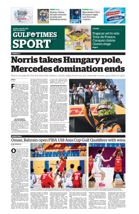 Cover of Gulf Times Sport
