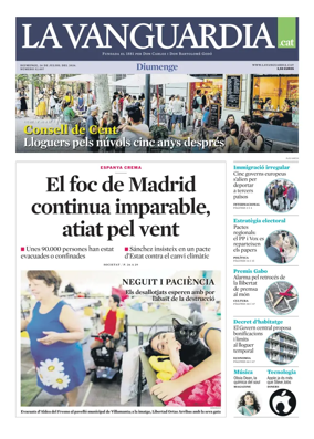 Cover of La Vanguardia (Catala)