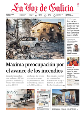 Cover of La Voz de Galicia (Ourense)