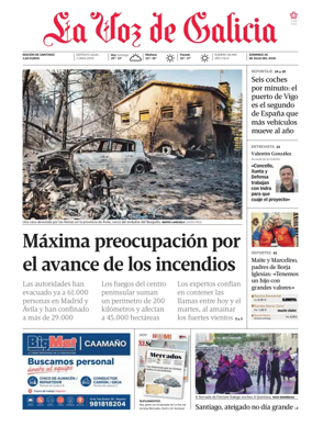 Cover of La Voz de Galicia (Santiago)