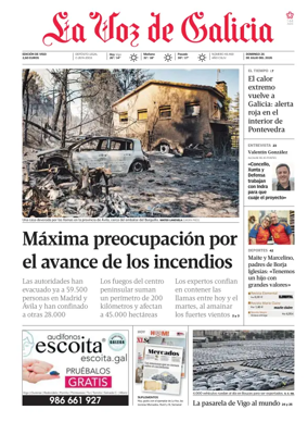 Cover of La Voz de Galicia (Vigo)