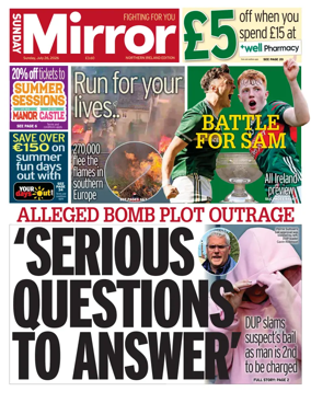 Cover of Sunday Mirror (Northern Ireland)