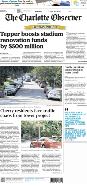 Cover of The Charlotte Observer (Sunday)