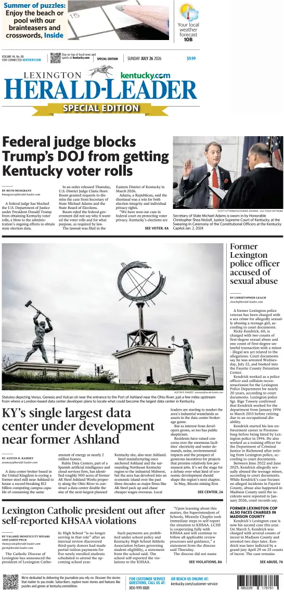 Cover of Lexington Herald-Leader (Sunday)