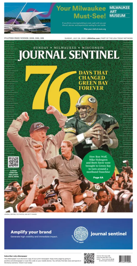 Cover of Milwaukee Journal Sentinel