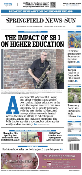 Cover of Springfield News-Sun