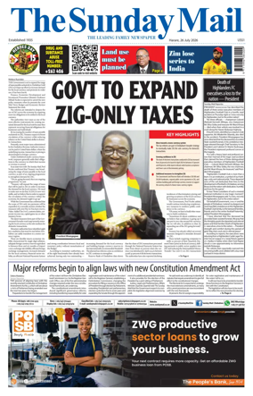 Cover of The Sunday Mail (Zimbabwe)