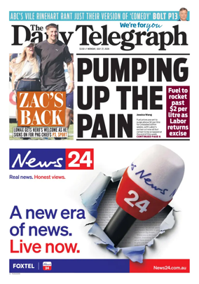 Cover of The Daily Telegraph (Sydney)