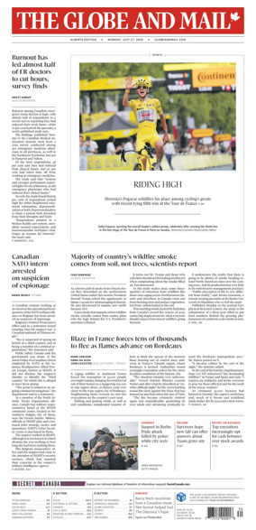Cover of The Globe and Mail (Alberta Edition)