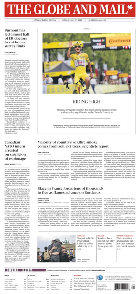 Cover of The Globe and Mail (Ottawa/Quebec Edition)