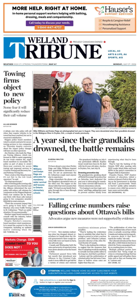 Cover of The Welland Tribune