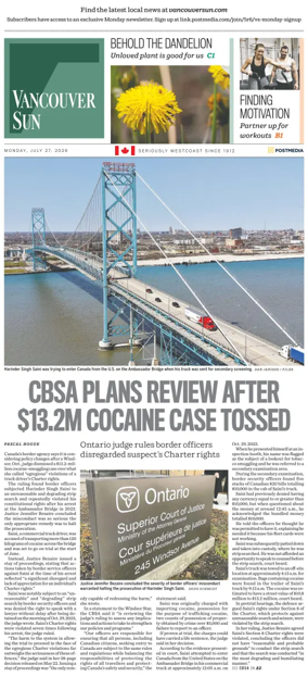 Cover of Vancouver Sun