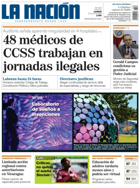 Cover of La Nacion (Costa Rica)