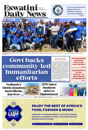 Cover of Eswatini Daily News
