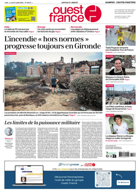 Cover of Ouest-France (Quimper Centre-Finistere)