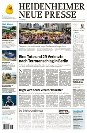 Cover of Heidenheimer Neue Presse