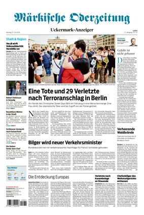 Cover of Markische Oderzeitung Uckermarkanzeiger
