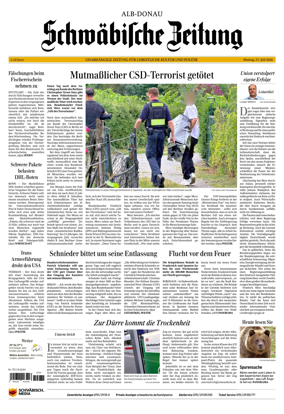 Cover of Schwabische Zeitung (Alb-Donau)