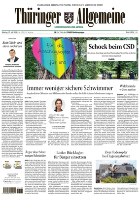 Cover of Thuringer Allgemeine (Sonderhausen und Artern)