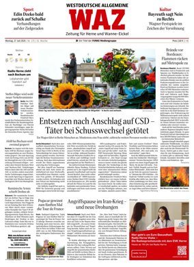 Cover of Westdeutsche Allgemeine Zeitung (Herne)