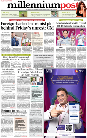 Cover of Millennium Post (Kolkata)