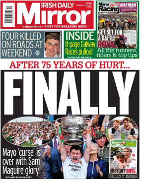 Cover of Irish Daily Mirror