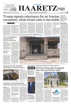 Cover of Haaretz english edition