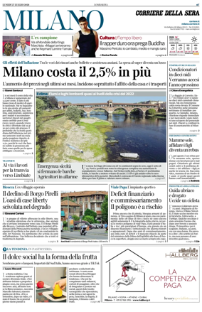 Cover of Corriere della Sera (Milano)