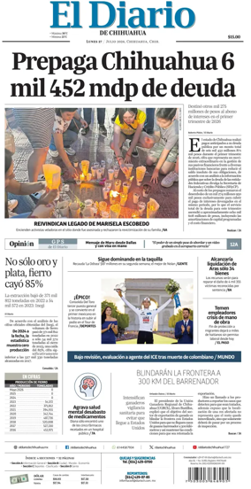 Cover of El Diario de Chihuahua