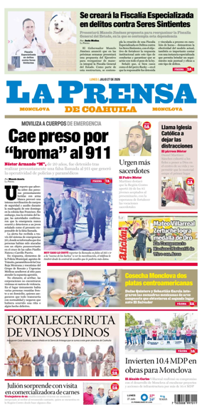 Cover of La Prensa de Coahuila