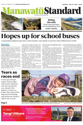 Cover of Manawatu Standard