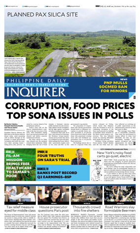 Cover of Philippine Daily Inquirer