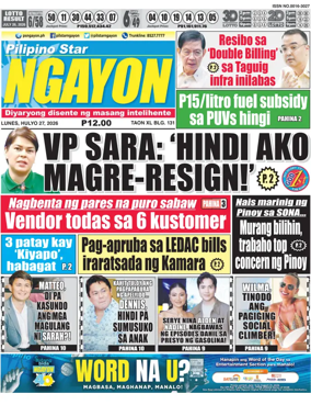 Cover of Pilipino Star Ngayon