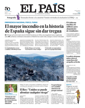 Cover of El Pais Madrid
