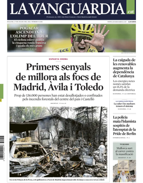 Cover of La Vanguardia (Catalonia - 1st edition)