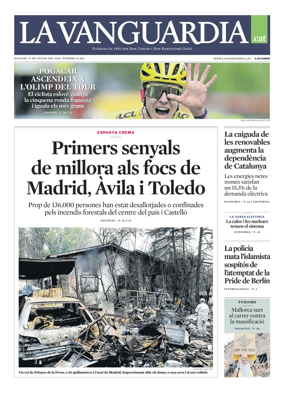Cover of La Vanguardia (Catala)