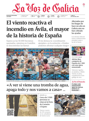 Cover of La Voz de Galicia (Deza)