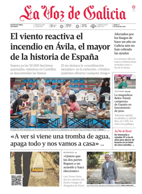 Cover of La Voz de Galicia (Ferrol)