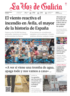 Cover of La Voz de Galicia (Ourense)