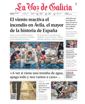 Cover of La Voz de Galicia (Pontevedra)