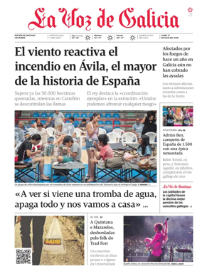 Cover of La Voz de Galicia (Santiago)
