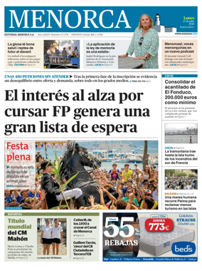 Cover of Menorca Diario Insular