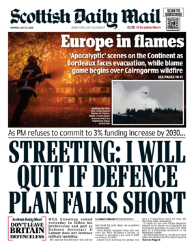 Cover of Scottish Daily Mail