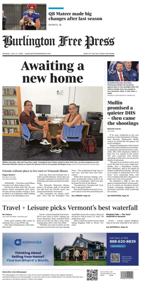 Cover of Burlington Free Press