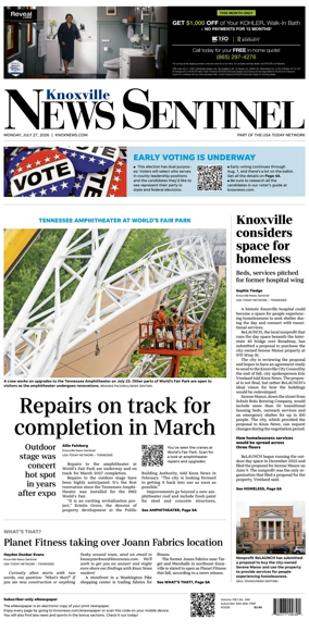 Cover of Knoxville News Sentinel