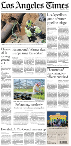 Cover of Los Angeles Times