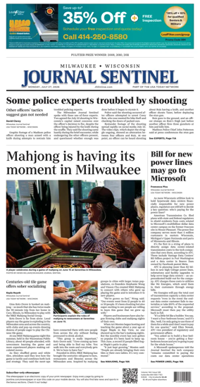 Cover of Milwaukee Journal Sentinel
