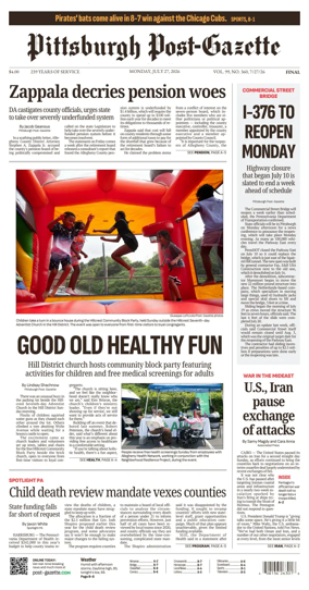Cover of Pittsburgh Post-Gazette